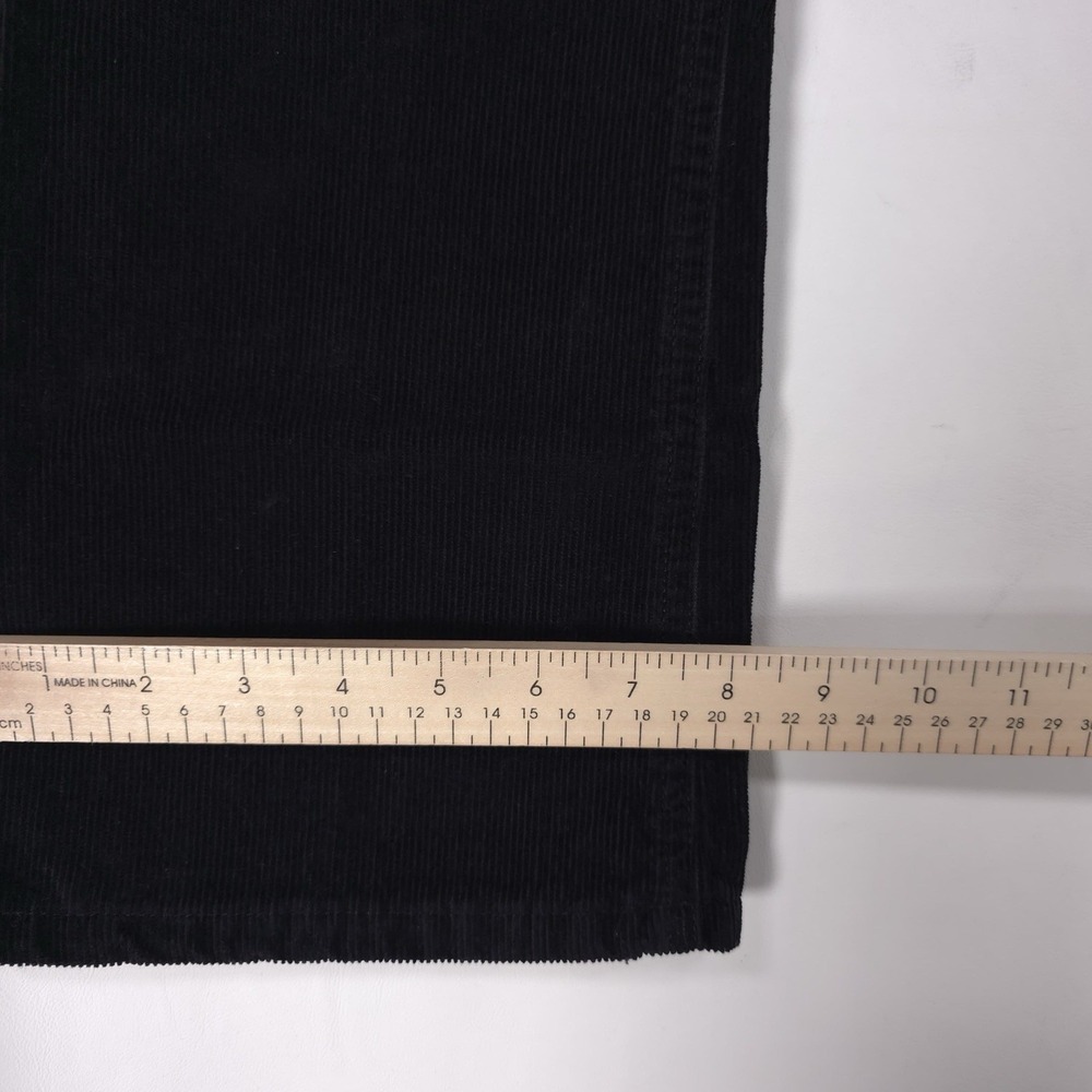 asos Black Corduroy Flare Pants 26/28 Straight Bootcut Jeans Cotton Turkey Crop - Picture 7 of 13